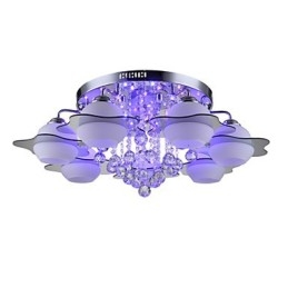 Remoter Control 7 Lights with Blue Redss Modern Ceiling Light Flush Mount