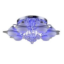 Remoter Control 7 Lights with Blue Redss Modern Ceiling Light Flush Mount