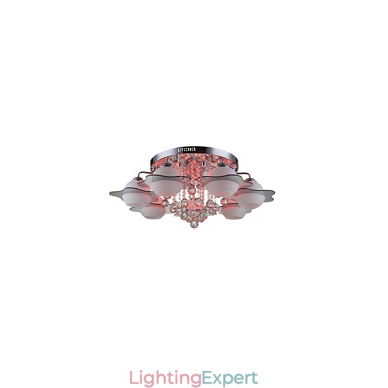 Remoter Control 7 Lights with Blue Redss Modern Ceiling Light Flush Mount
