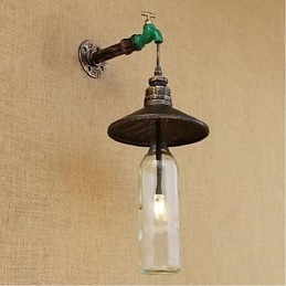 Edison Retro Decorative Water Pipe Wine Bottle Wall lamp Wall Light