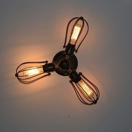 Traditional Classic Vintage Mini Style Painting Metal Flush Mount