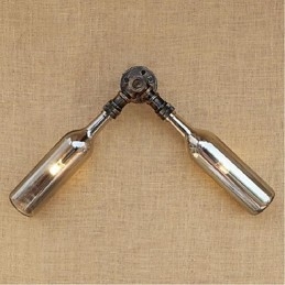 Retro American Village Creative Industry Wind Designer Water Bottle Wall Lamp Wall Light Grey