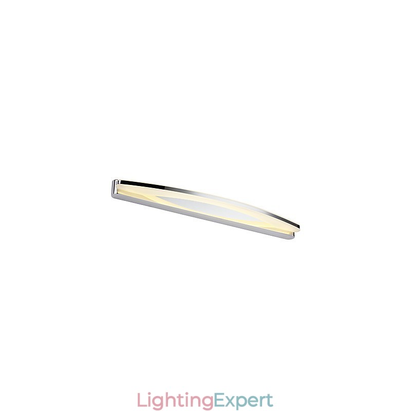 Modern Contemporary Chrome Feature for Ambient Light Bathroom Lighting Wall Light