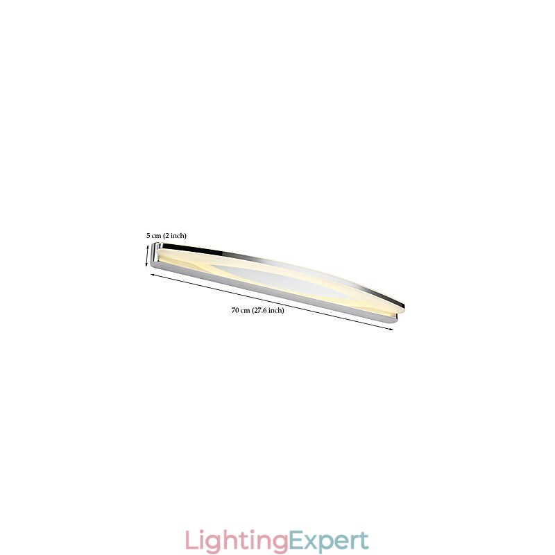 Modern Contemporary Chrome Feature for Ambient Light Bathroom Lighting Wall Light