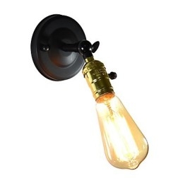 Iron Wall Lamp Black Simple Retro Wall Lamp Single Head Decorative Wall Lamp European Style