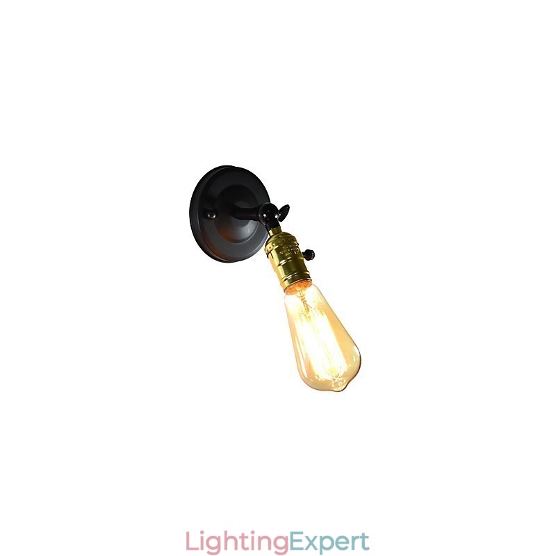 Iron Wall Lamp Black Simple Retro Wall Lamp Single Head Decorative Wall Lamp European Style