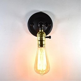 Iron Wall Lamp Black Simple Retro Wall Lamp Single Head Decorative Wall Lamp European Style