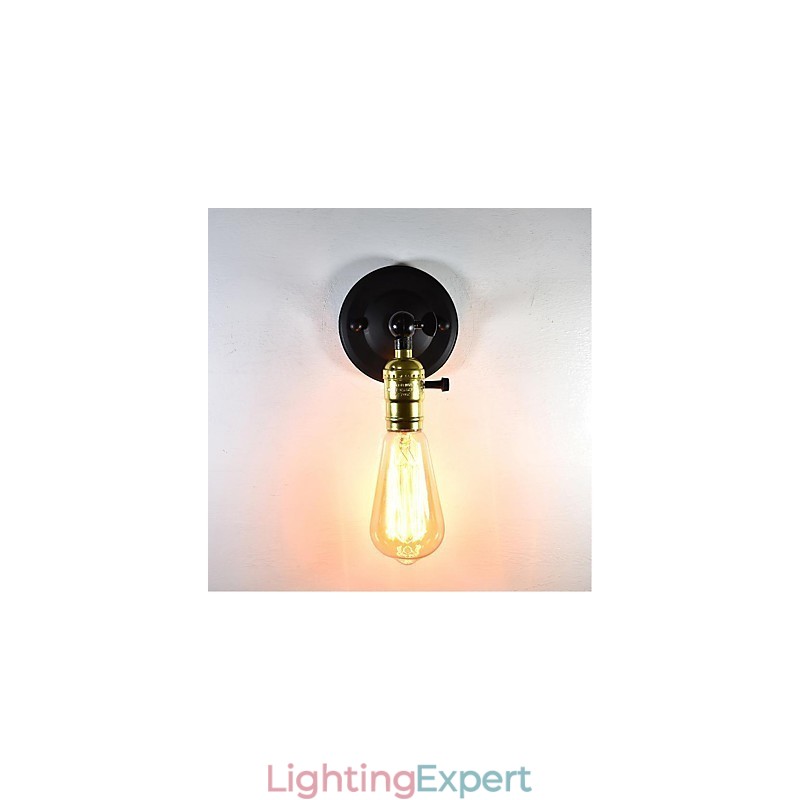 Iron Wall Lamp Black Simple Retro Wall Lamp Single Head Decorative Wall Lamp European Style