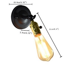 Iron Wall Lamp Black Simple Retro Wall Lamp Single Head Decorative Wall Lamp European Style