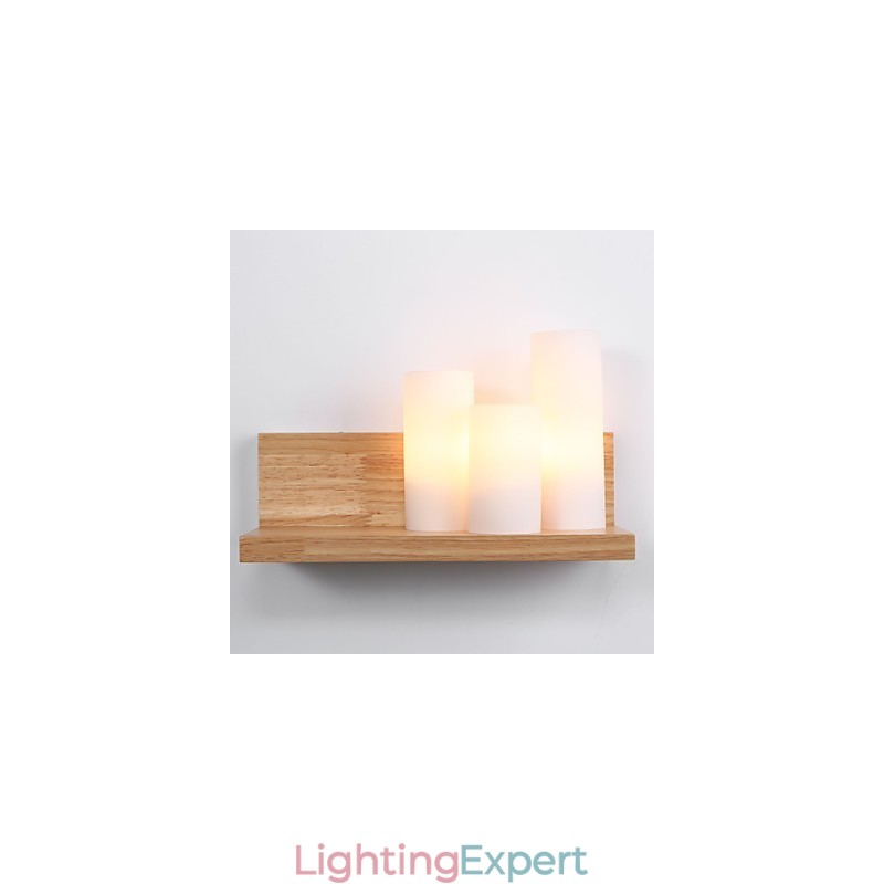 Wood Sconces 3 Lights Country
