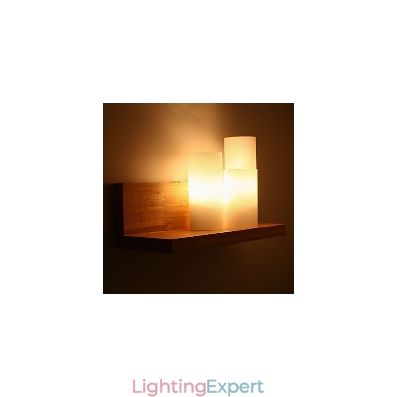 Wood Sconces 3 Lights Country
