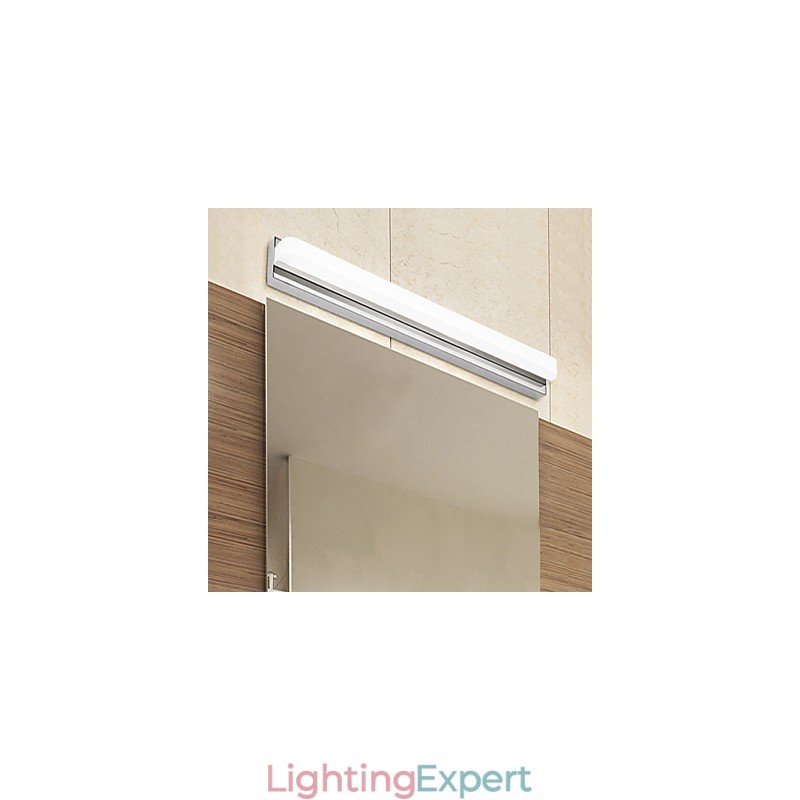 Integrated Modern Contemporary Chrome Feature for Ambient Light Bathroom Lighting Wall Light