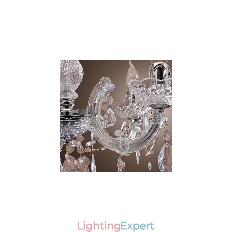 Upligh Chrome Ceiling Lamp Candle light Acrylic Fixture Chandelier Pendant