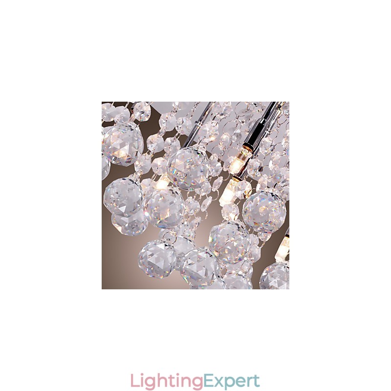 Modern Contemporary Crystal Chrome Metal Flush Mount
