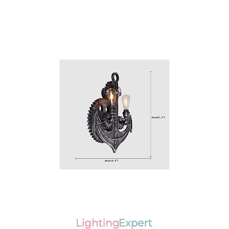 Vintage Industrial Wall Lights Wood Gear Shape Creative turnable Lights Restaurant Cafe Bar Decoration lighting