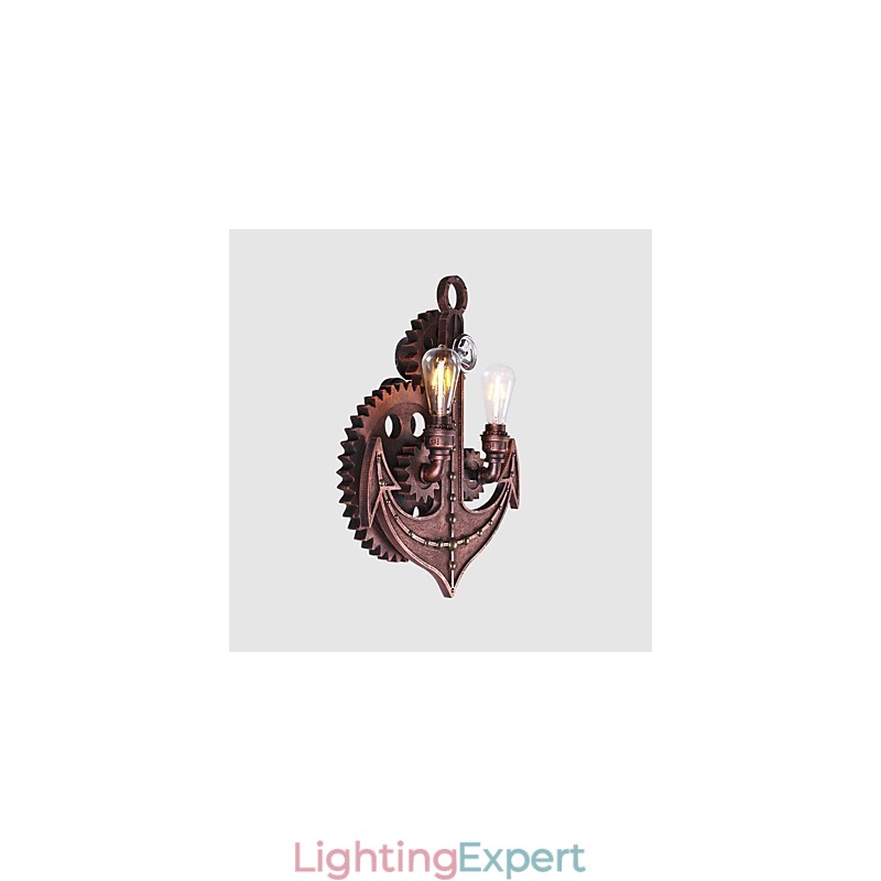 Vintage Industrial Wall Lights Wood Gear Shape Creative turnable Lights Restaurant Cafe Bar Decoration lighting
