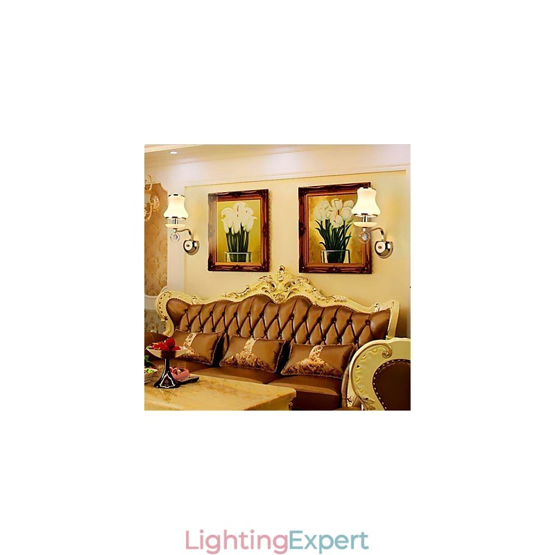 Modern Contemporary Electroplated Feature for Crystal Mini Style Eye Protection Ambient Light Wall Lights