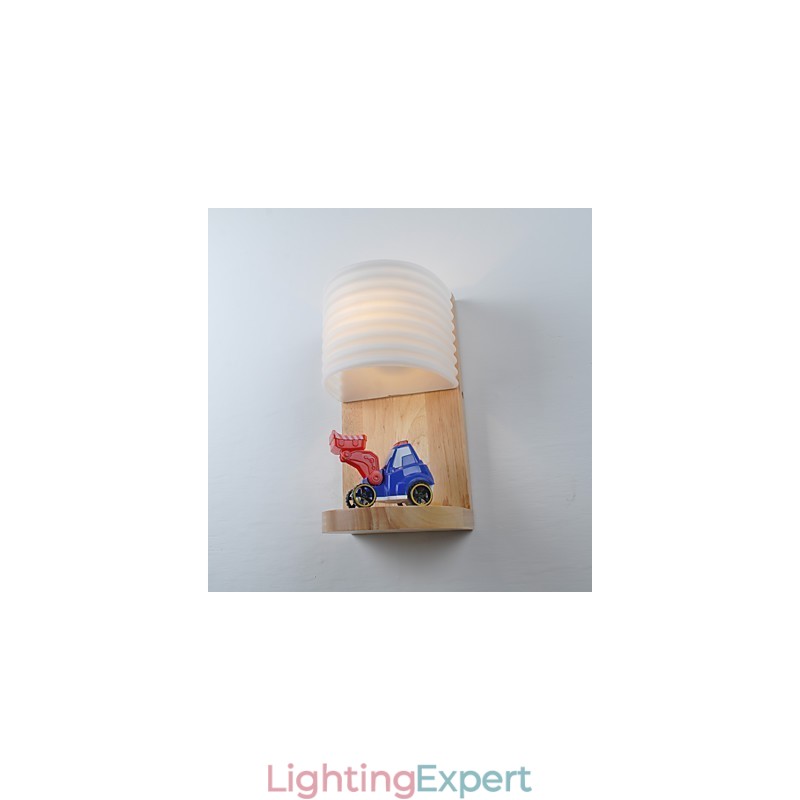 Simple Wall Lamp Bedside Desk Lamp With Glass Shade and Solid Wood for Bedroom Dresser Living Room Baby Room College Dorm Coffee Table Bookcas