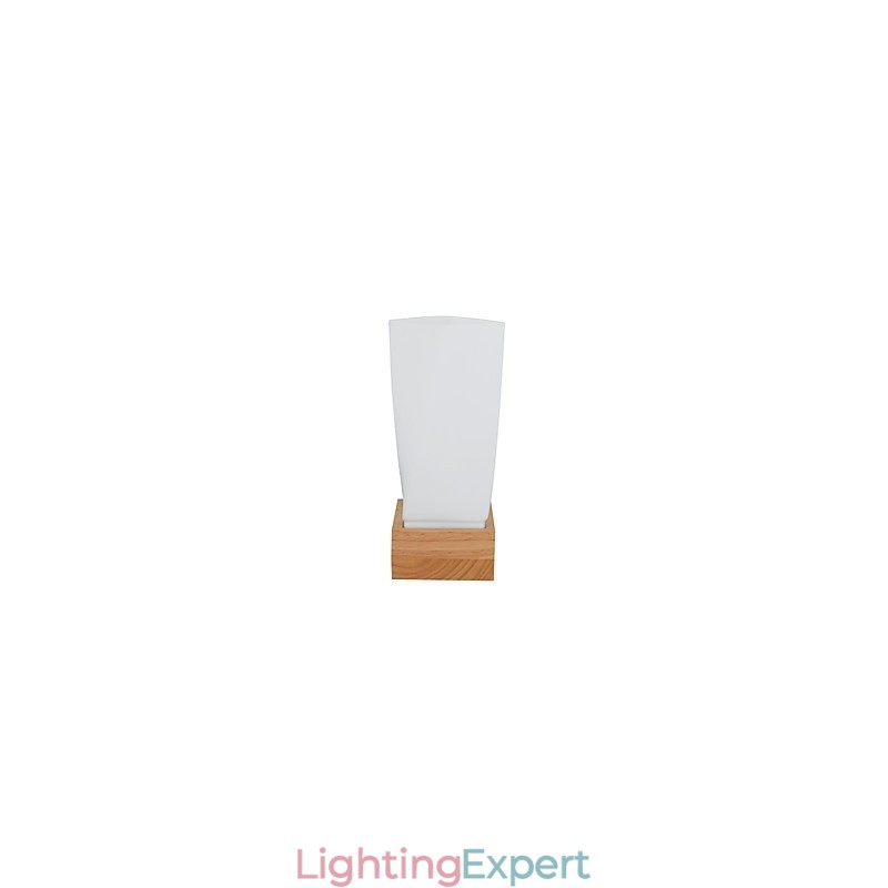 Simple Wall Lamp Bedside Desk Lamp With Glass Shade and Solid Wood for Bedroom Dresser Living Room Baby Room College Dorm Coffee Table Bookcas