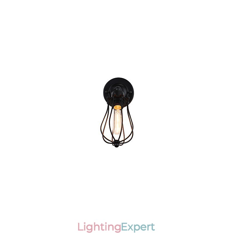 Painted Steel Wall Lamp Dumb Black American Coffee Decoration Retro Wall Light Lightsaber Lamp On Wall