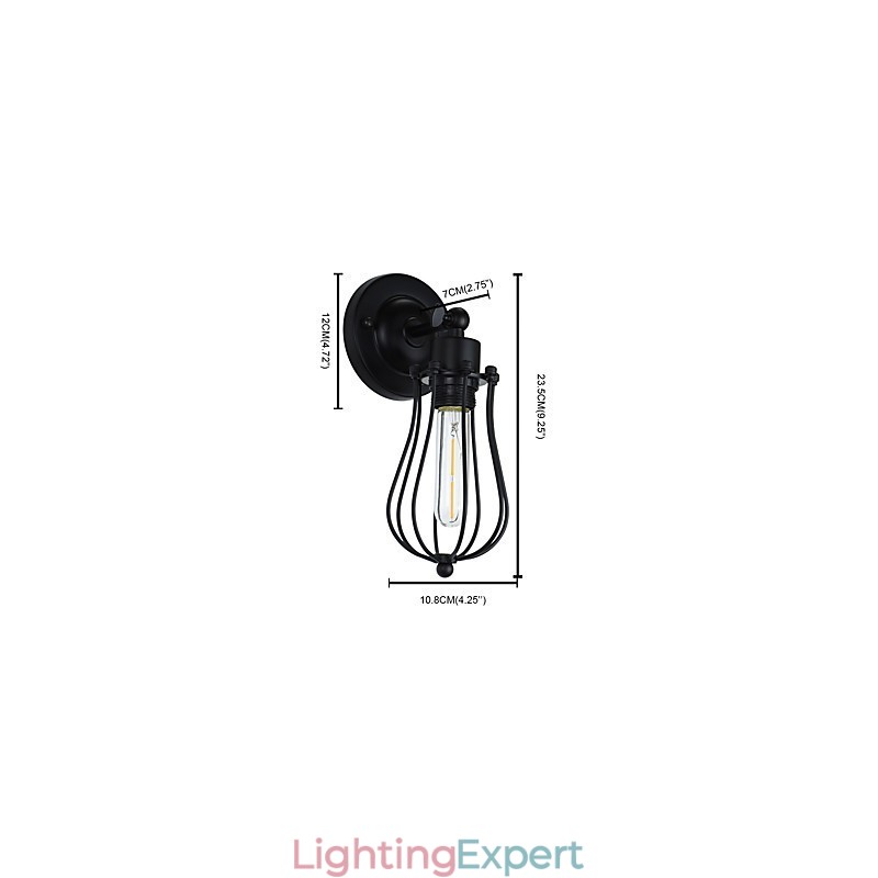 Painted Steel Wall Lamp Dumb Black American Coffee Decoration Retro Wall Light Lightsaber Lamp On Wall