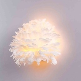 Feather Wall Lights Modern Contemporary Bedroom Hotel Wall Sconces E14