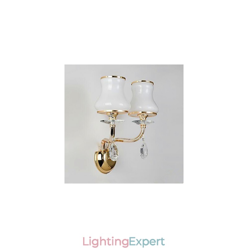 Modern Contemporary Electroplated Feature for Crystal Mini Style Eye Protection Wall Lights