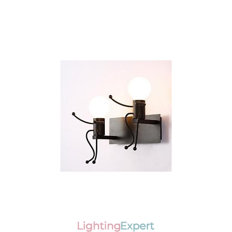 American Country Iron Wall Lamp Creative Bedroom Bedside Wall Lamp Warm Aisle Villain Wall Lamp