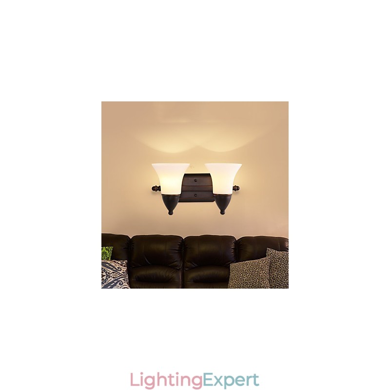 Rustic Lodge Black Oxide Finish Feature for Eye Protection Ambient Light Wall Sconces Wall Light