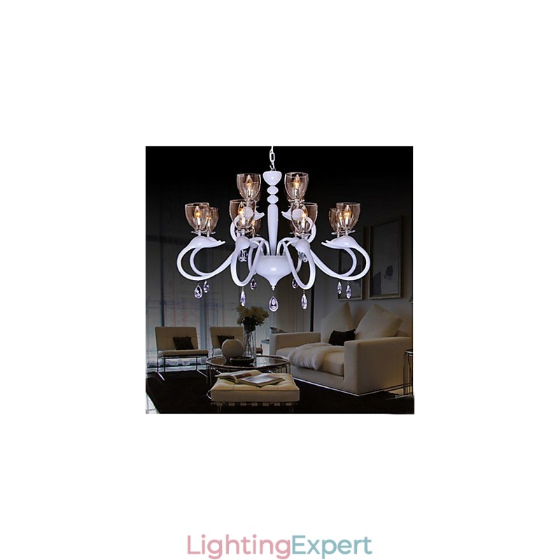 European Style Crystal Droplight Individuality Creative Swan 12 Light Chandelier