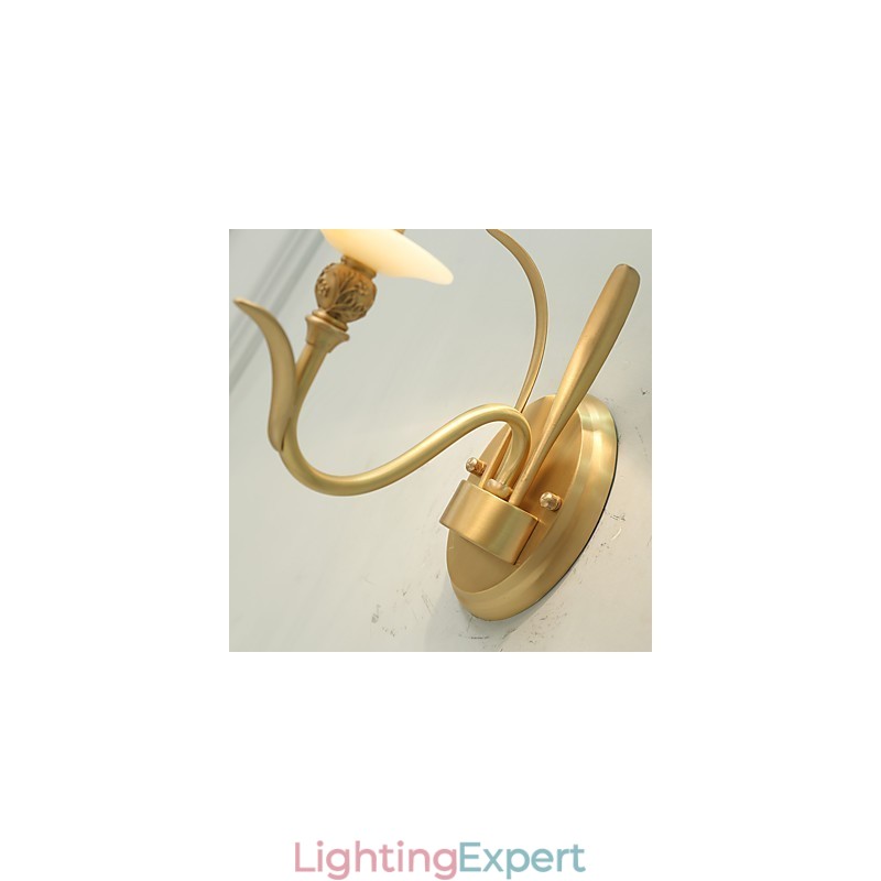 Simple Country Traditional Classic Brass Feature for Mini Style Uplight Wall Sconces Wall Light