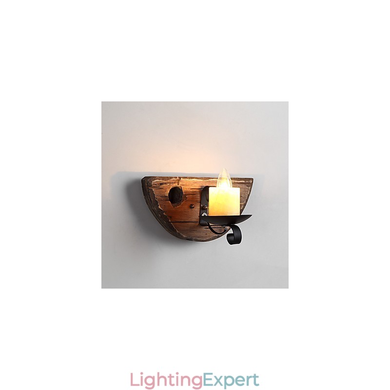 Rustic Lodge Painting Feature for Mini Style Uplight Wall Sconces Wall Light