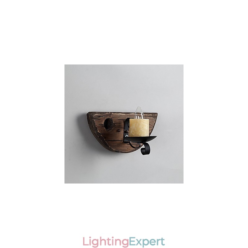 Rustic Lodge Painting Feature for Mini Style Uplight Wall Sconces Wall Light