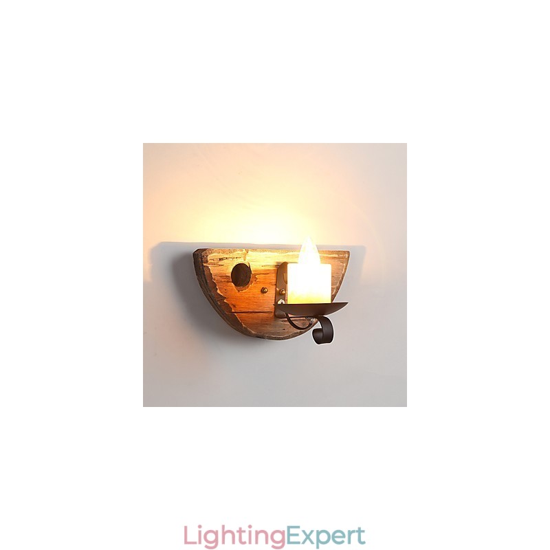 Rustic Lodge Painting Feature for Mini Style Uplight Wall Sconces Wall Light