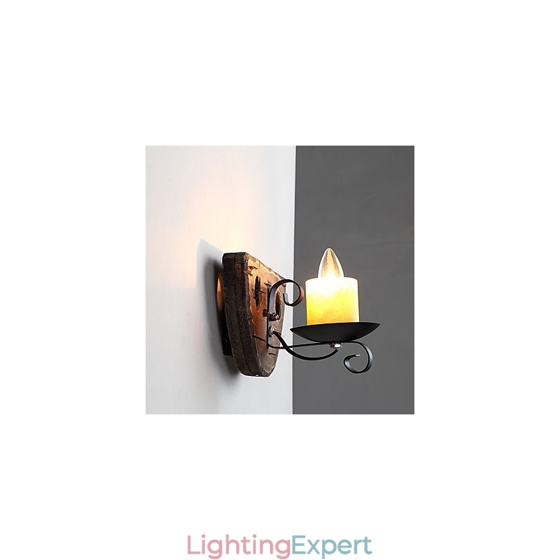 Rustic Lodge Painting Feature for Mini Style Uplight Wall Sconces Wall Light