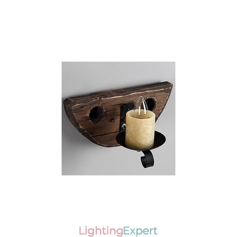Rustic Lodge Painting Feature for Mini Style Uplight Wall Sconces Wall Light