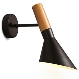 Northern Europe Style Wood Grain Metal Wall Lights Living Room Restaurant Light Angle Adjustable