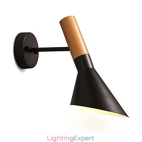 Northern Europe Style Wood Grain Metal Wall Lights Living Room Restaurant Light Angle Adjustable