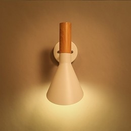 Northern Europe Style Wood Grain Metal Wall Lights Living Room Restaurant Light Angle Adjustable