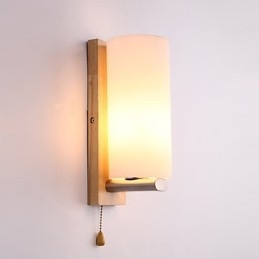 Novelty Country Feature for Mini Style Eye Protection Ambient Light Wall Sconces Wall Light Log Wood Bedroom Bedside Lamp
