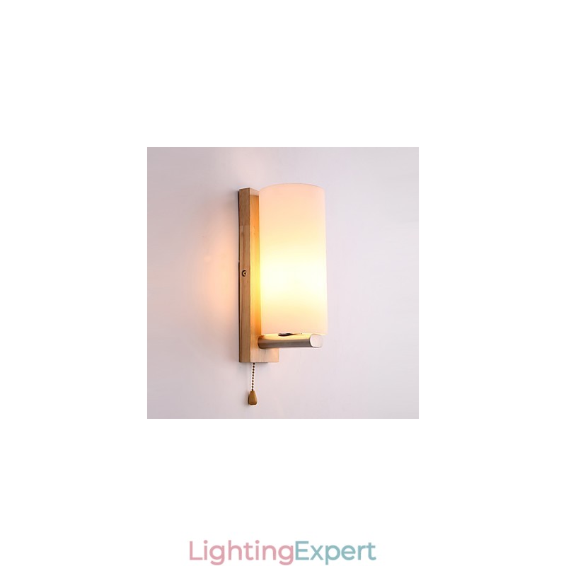 Novelty Country Feature for Mini Style Eye Protection Ambient Light Wall Sconces Wall Light Log Wood Bedroom Bedside Lamp