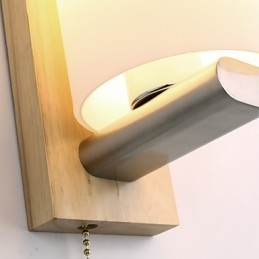Novelty Country Feature for Mini Style Eye Protection Ambient Light Wall Sconces Wall Light Log Wood Bedroom Bedside Lamp