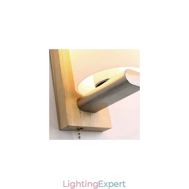 Novelty Country Feature for Mini Style Eye Protection Ambient Light Wall Sconces Wall Light Log Wood Bedroom Bedside Lamp