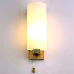 Novelty Country Feature for Mini Style Eye Protection Ambient Light Wall Sconces Wall Light Log Wood Bedroom Bedside Lamp