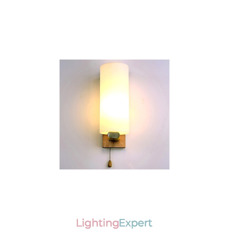 Novelty Country Feature for Mini Style Eye Protection Ambient Light Wall Sconces Wall Light Log Wood Bedroom Bedside Lamp