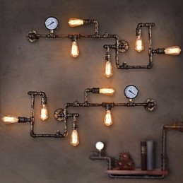 Loft Industrial Wall Lamps Antique Edison Wall lights with Bulbs Vintage Pipe Wall Lamp for Living Room Lighting