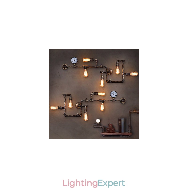 Loft Industrial Wall Lamps Antique Edison Wall lights with Bulbs Vintage Pipe Wall Lamp for Living Room Lighting