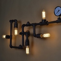 Loft Industrial Wall Lamps Antique Edison Wall lights with Bulbs Vintage Pipe Wall Lamp for Living Room Lighting