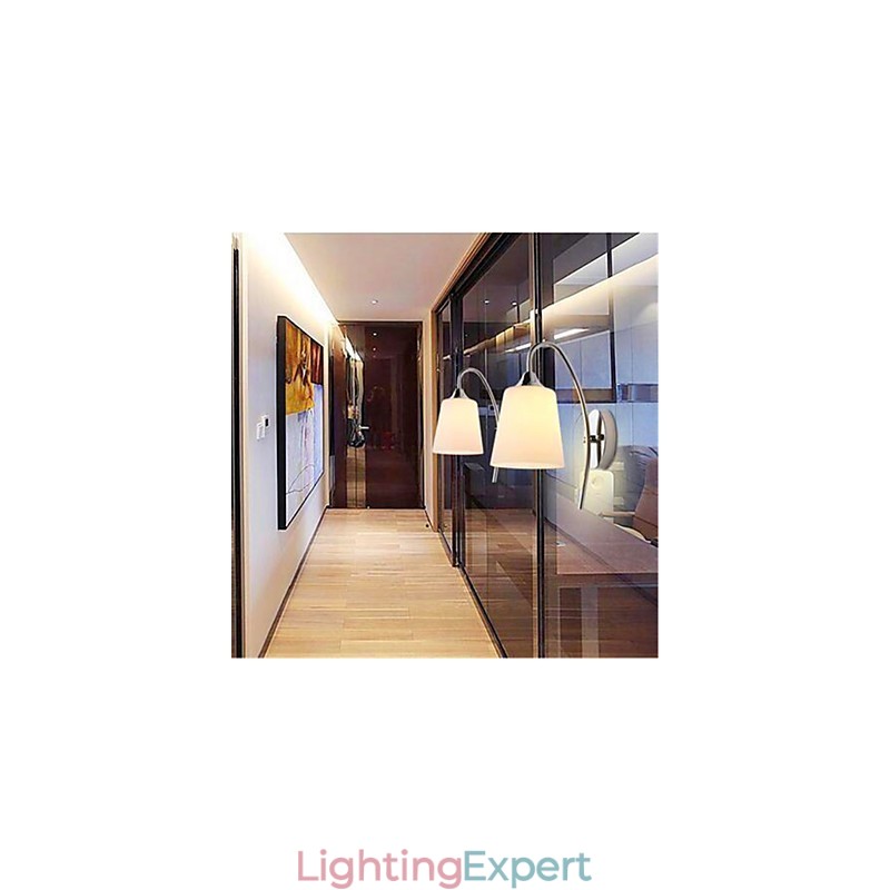 Modern Minimalist Glass Bedside Aisle Hotel Room Wall Lamp