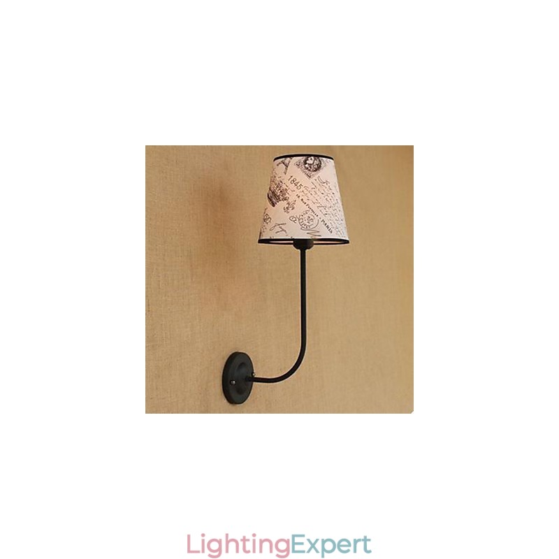 Modern Succinct Fashion Bar Restaurant Nostalgic Breakfast Cloth Cover Wall Lamp Wrought Iron Bend